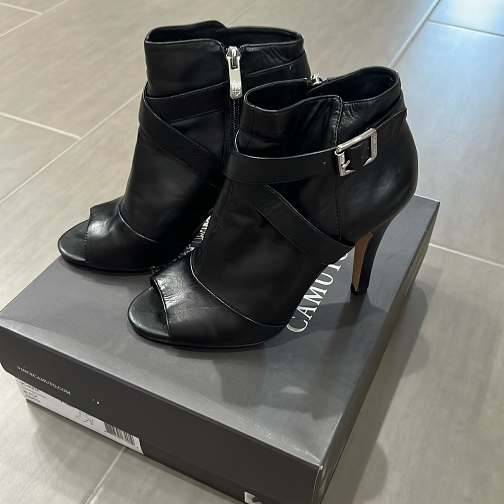 Vince Camuto leather open toe bootie